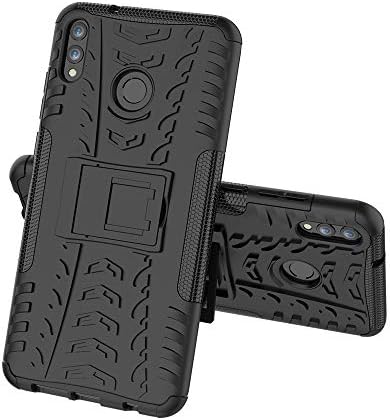 FUNCASE Case for Samsung Galaxy M30,Shockproof Dual Layer Rugged Hybrid Bumper Protection Case With Kickstand [Tire Texture] for Samsung Galaxy M30,Black