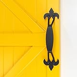 WINSOON 11" Industrial Style Sliding Barn Wood Door Handle Pull Hardware Set Surface Mount Frosted Black for Indoor Outdoors