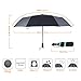 Atree Compact Folding Travel Umbrella Auto Open and Close Double Canopy 46 inch Large,Windproof&Waterproof , Sturdy, Portable and Lightweight for Easy Carrying,Unisex,Black-Blue