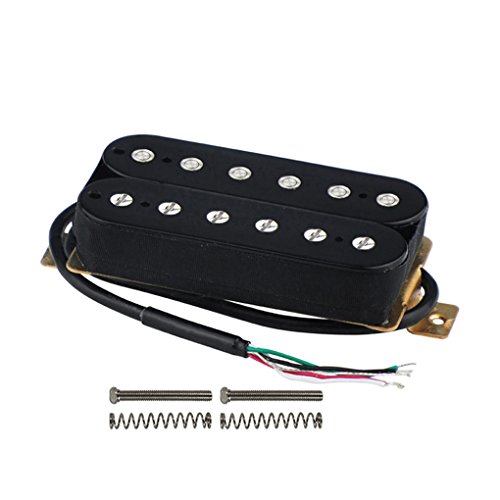 FLEOR Double Coil Humbucker Electric Guitar Pickup Bridge 52mm Ceramic Magnet 4 Wires Brass Base Guitar Parts Black
