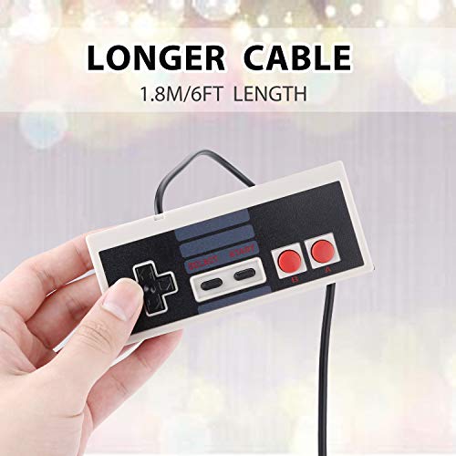 NES Classic Mini Wired Controller - Aterox Replacement Joypad Gamepad with Extended 6FT Cable for New 2016 Nintendo Entertainment System Game Console (2 Pack)