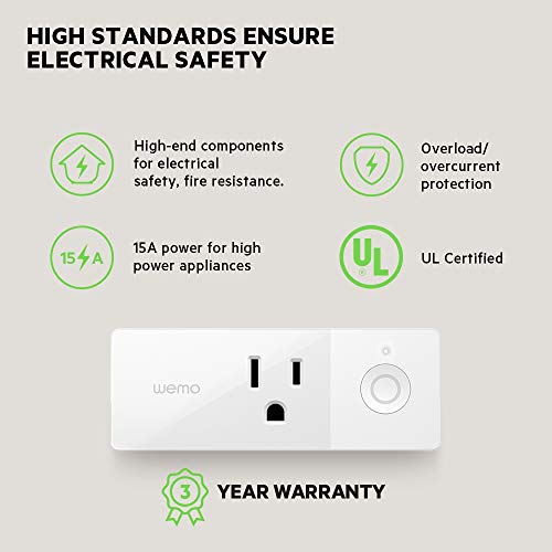 Wemo Mini Smart Plug, Wi-Fi Enabled, Compatible with Alexa (F7C063-RM2) (3 pack) (Certified Refurbished) - Thumbnail 7
