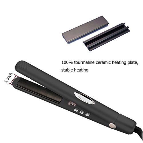 Anion Hair Straightener Irons, Hann 2 in 1 Ceramic Styling Salon Tools Professional Hair Straightener & Hair Curler (Black)