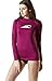 TSLA Women's UPF 50+Swim Shirt Rashguard Long Sleeve FSR Series, Coastal Tide Print(fsr24) - Plum, Medium.