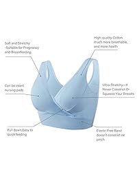Dlala 3 Pack Women's Maternity Seamless Nursing Bra for Sleep and Breastfeeding