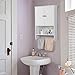 Yaheetech Bathroom Organizer Cupboard Wall Mounted Medicine Cabinet - Double Door Adjustable Shelves Hanging Bar, White