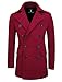 TAM WARE Mens Stretch Wool Blend Trim Fit Pea Coat