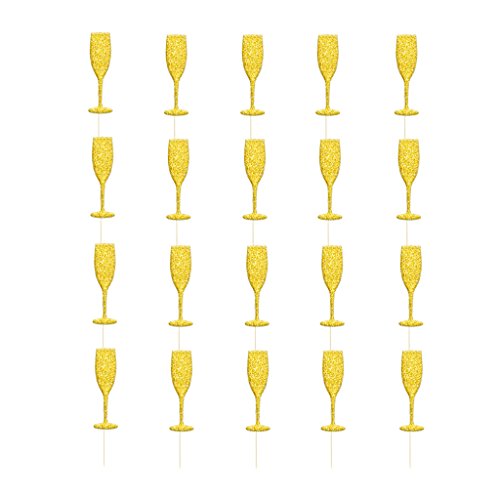 image for Prettyia 20pcs Cheer Wedding New Year Party Wine Glasses Cake Cupcake 