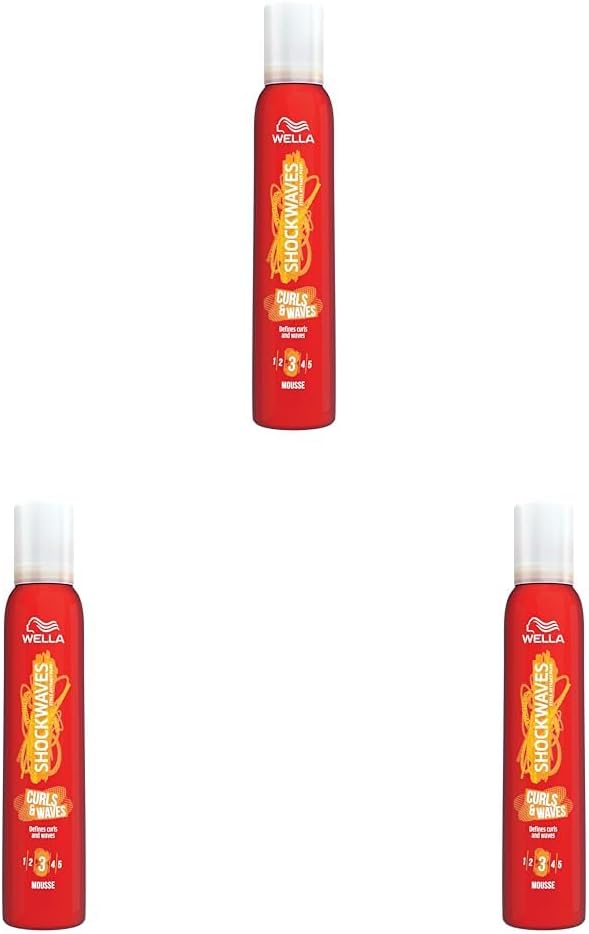 Wella Shockwaves Curls and Waves Mousse 200ml Pack of 3
