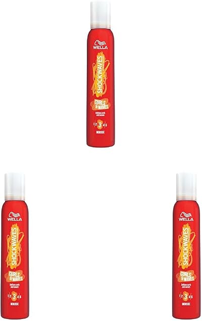 Wella Shockwaves Curls and Waves Mousse 200ml Pack of 3