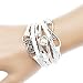 JIAYIQI Women Unique Braid Knit PU Leather Multilayer Cord Love Charm Bracelet Bangle primary