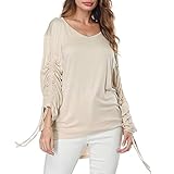 Sunhusing Women's V-Neck Solid Color Elastic