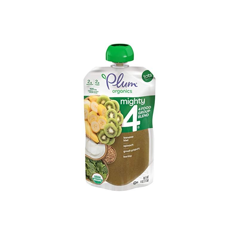 Plum Organics | Mighty Food Group Blend | Organic Baby Food Meals [12+ Months] | Banana, Kiwi, Spinach, Greek Yogurt…