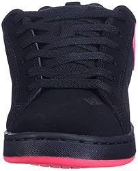 DC womens Court Graffik Skate Shoe, Black/Hot