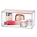 mDesign Large Plastic Cosmetic Storage Box with Decorative Hinged Lid - Organizer Container for Vanity, Countertop, or Cabinet - Holds Lipstick, Lip Gloss, Blush, Concealer, Jewelry - Clear/Rose Gold