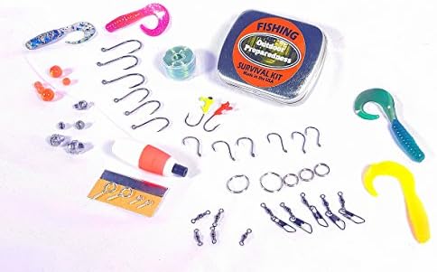Survival Fishing Kit By Outdoor Preparedness 50 Piece in Metal Tin, Prepper, Bugout Bag, Survival Kit, MADE IN THE USA.
