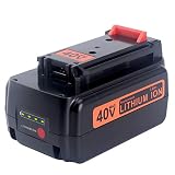 Biswaye 3.0Ah Replacement Black and Decker 40V Lithium Battery LBXR36, for Black & Decker 40-Volt Cordless Power Tools LST136 LHT2436 LSW36 Lithium Battery LBXR36 LBXR2036 LBX1540 LBX2040 LBX2540
