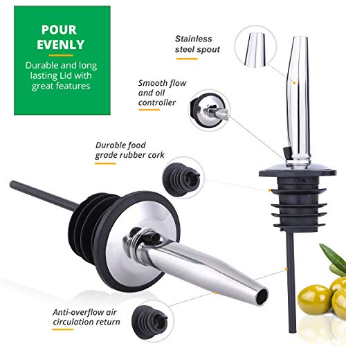 Liam-Kitchen-Glass-Oil-Dispenser-17oz-Pack-1-Olive-Oil-and-Vinegar-Cruet-Clear-Bottle-Includes-1-Extra-Stainless-Steel-Spout-for-Easy-Pouring-White