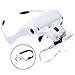 Headband Magnifier Glasses With LED Light, Head Mount Magnifier Handsfree Reading Magnifying Glasses with Light for Close Work Jeweler Loupe Craft Watch Repair Hobby 5 Lenses 1.0X 1.5X 2.0X 2.5X 3.5X