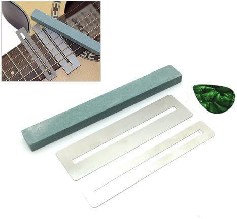 DIAOSnx Guitar Bass Fretboard Protector Fingerboard Guards &amp; Grinding Polishing Stone Fret File Cleaning Tool Set