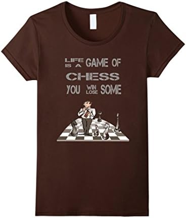 Women's Chess Life Is A Game Of Chess Tshirt  Kids, Youth, Teens. Small Brown