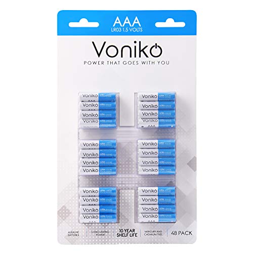 VONIKO - Premium Grade AAA Batteries - 48 Pack - Alkaline Triple A Battery - Ultra Long-Lasting, Leakproof 1.5v Batteries - 10-Year Shelf Life