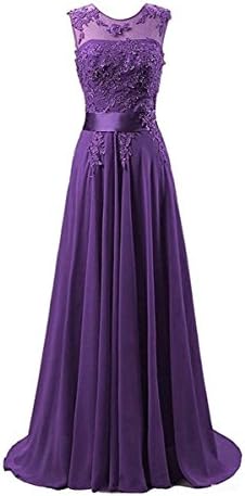 dududuola Womens Dresses Elegant Sleeveless Round Neck Long Evening Party Dress Purple 20