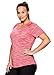 RBX Active Women's Plus Size Striated Short Sleeve Top Coral 2X