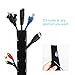 Kootek 236'' (2 X 118'') Cable Management Sleeves, Neoprene Cable Organizer Wrap Flexible Cord Cover Wire Hider Reversible Black & White, Cuttable by Yourself for TV Computer Office Theater