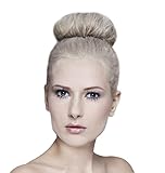 Mia Bun Ease-Bun Styling Tool That Rolls Into The Hair-Sock Method Easiest-Small Size 3 Inches Diameter-Beautiful Blonde Color-6 pieces included (1 bun tool, 1 Mia metal free elastic, 4 Mia hair pins)