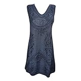 Mogul Womens Summer Dress Embroidered Sleeveless Fit Flare Boho Sundress