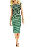 OLUOLIN Women's Summer Striped Sleeveless Wear to Work Casual Party Pencil Dress