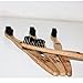 Bamboo Toothbrush - Organic Charcoal Powered Eco Friendly w/ BPA-Free Soft Black Nylon 610 Bristles –Natural Toothbrushes With Pack of 4