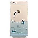 iPhone 6 Case, SwiftBox Cute Cartoon Case for iPhone 6 4.7 inch + 0.3mm Tempered Glass Screen Protector + Owl Phone Strap (Flying Penguin)