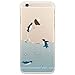 iPhone 6 Case, SwiftBox Cute Cartoon Case for iPhone 6 4.7 inch + 0.3mm Tempered Glass Screen Protector + Owl Phone Strap (Flying Penguin)