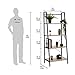 Bestier Vintage Ladder Shelf 4 Tier Bookshelf Metal and Wood Bookcase Home Office Storage Rack Display Shelf P2 Wood(Oak)