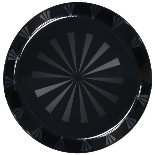 Party Essentials N161217 Plastic Round Tray, 16" Diameter, Black (Case of 12)