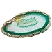 rockcloud 10 Pcs Agate Light Table Slices, Healing Crystals Geode Stones,Irregular Home Decoration Jewelry Making,Green
