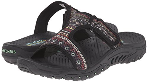 Skechers Women's Reggae Ethnic Vibes Slide Sandal, Black/Multi - Main Image