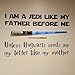 Vinyl Wall Decal Jedi Like My Father Unless Hogwarts Sends Me a Letter Like My Mother Star Wars and Harry Potter Themed Parody Design
