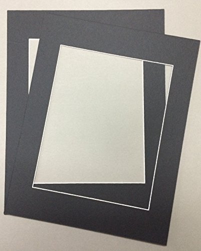Pack of 2 24x36 Black Picture Mats with White Core, for 20x30 Pictures