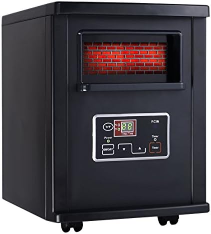 Goplus 1800 Sq. Ft Electric Portable Infrared Quartz Space Heater Remote Black