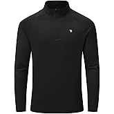 BASUDAM Men's Workout Shirts Quick Dry UPF 50+ Sun Protection Long Sleeve Quarter Zip Pullover Athletic T-Shirts