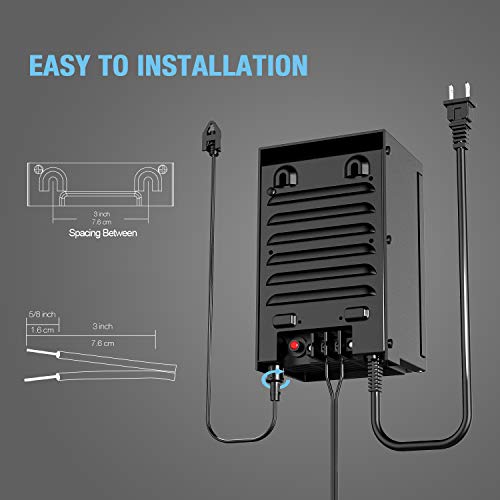 GOODSMANN Low Voltage Transformer 200 Watt with Timer, Photo Eye Sensor