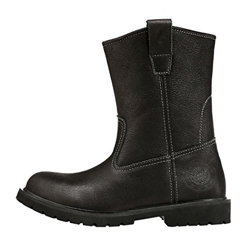 Guqtianlun Mens Spring New Style Fashion First Layer Of Leather Mid Calf Boots (10 D(M)US, Black)