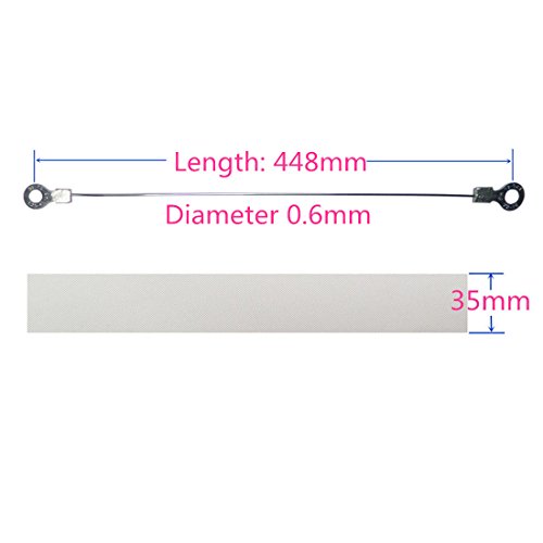 16-Inch Hand Heat Seal Closer Impulse Sealer Accessories Repair Kit Heat Elements PTFE Cloth Covers, 2 Pcs heating element+2 Pcs PTFE Cloth (Diameter 0.6mm)