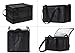NZ Home Insulated Cooler Bag and Food Warmer (Large, 2 pack) for Food Delivery & Grocery Shopping with Zippered Top, Black