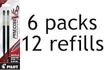 Value Pack of 6 - Pilot Precise V5 RT Liquid Ink Refill, 2-Pack for Retractable Rolling Ball Pens, Extra Fine Point, Black Ink (77273)