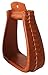 PRORIDER Western Horse Saddle Tack Leather Covered Angled Sloped Stirrups Tan 5155thumb 1