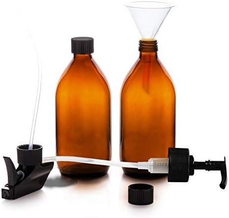 Nutra4Radiance Glass Spray and Soap Dispenser Set, 2 Pack 500ml, Amber Glass Containers with Pump & Spray, BPA-Free, Reusable - Image 3